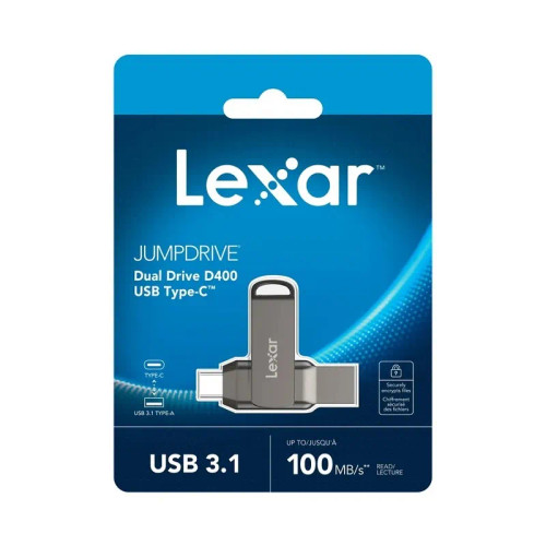 فلش 64 گیگ لکسار USB 3.2 مدل DUAL DRIVE D400
